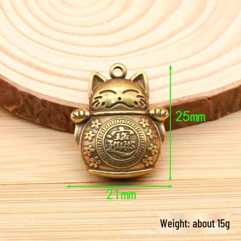 

Брелок-манящий кот из латуни, мини-украшение: Амулет Богатства и Сокровищ