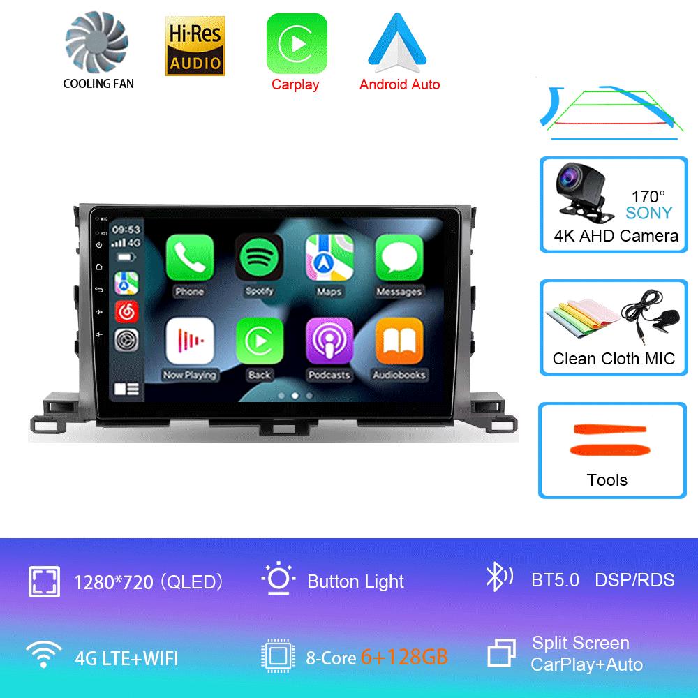 Für Toyota Highlander Kluger 3 XU50 2013 2014 - 2019 Autoradio Android 14 Navigation Multimedia-Player GPS WiFi+4G Carplay Auto