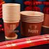 UOSO Disposable Red Wedding Banquet Paper Bowls Set