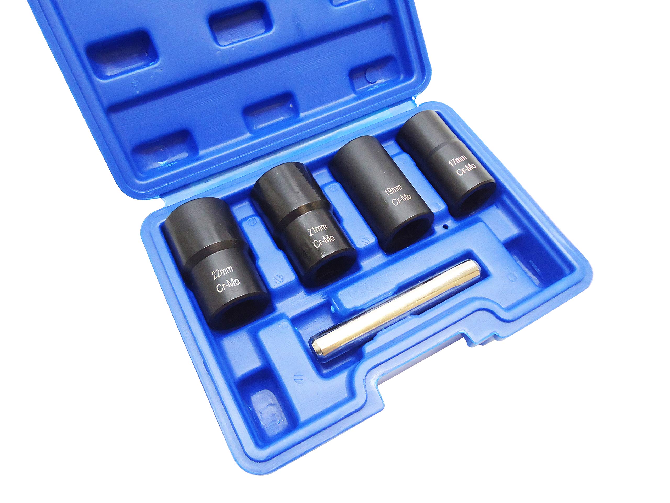 

Lock Nut Buster Wheel Lock Nut Removal Socket Set, 17mm, 19mm, 21mm, 22mm, Twist Turbo Socket, Lock Nut Removal Tool, Impact Wrench Compatible