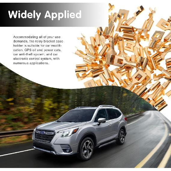 Packung-10 Relais Sockelhalter, 30-80A 5-Pin Buchsen mit 0,2 Zoll Klemmen-Kit, Universelles Ersatzzubehör für Automobile, für die meisten Autos, LKW