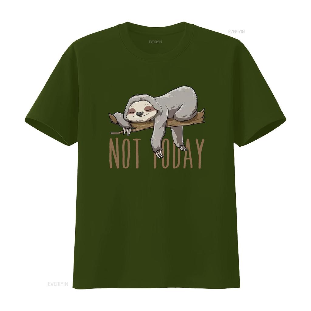 Cute Sleeping Sloth Design T Shirt Not Today Motif Available in All Sizes DSN 221121 vintage Washed Casual designer clothes