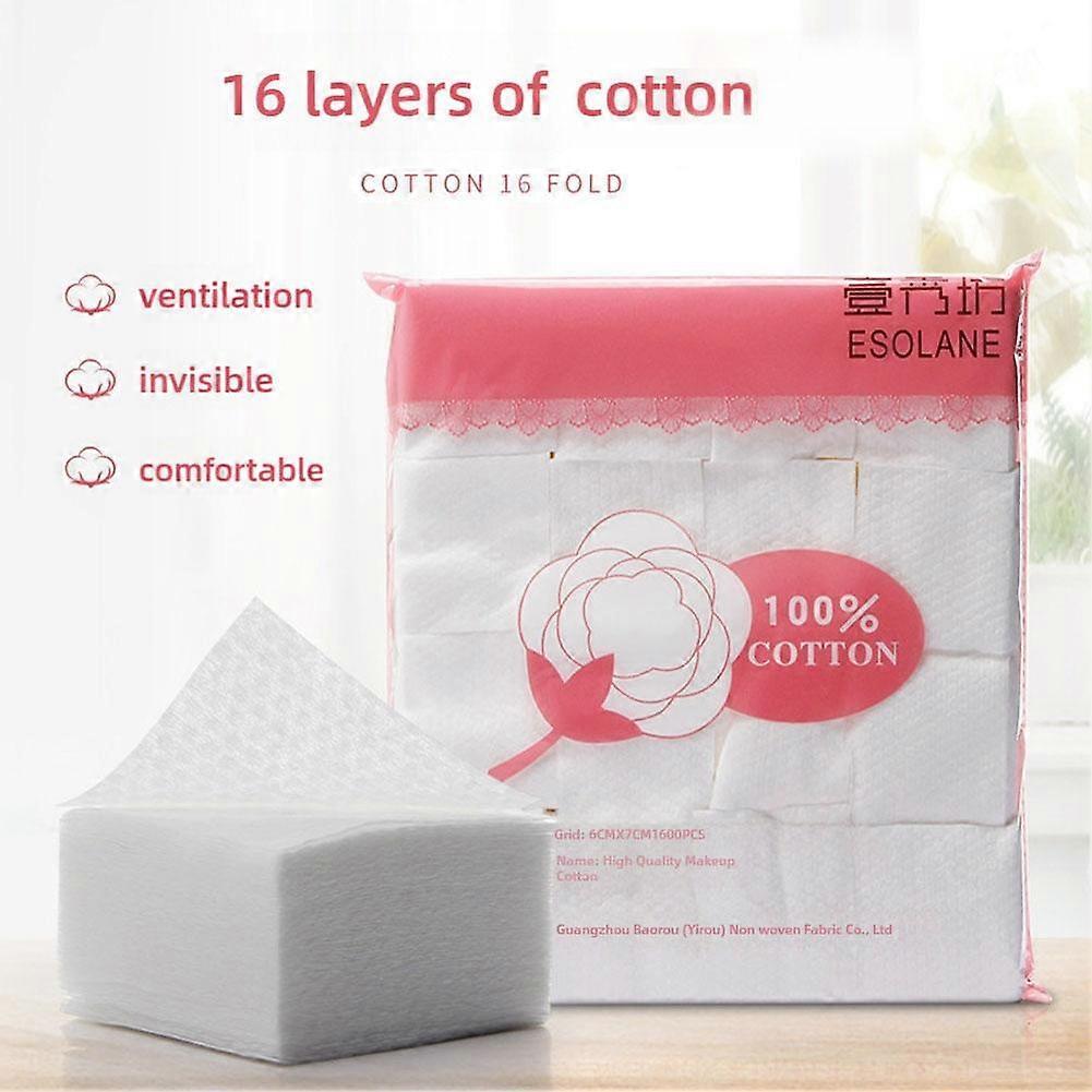 1600pcs Disposable Makeup Cotton Pad Facial Cleansing Natural Cotton Fiber
