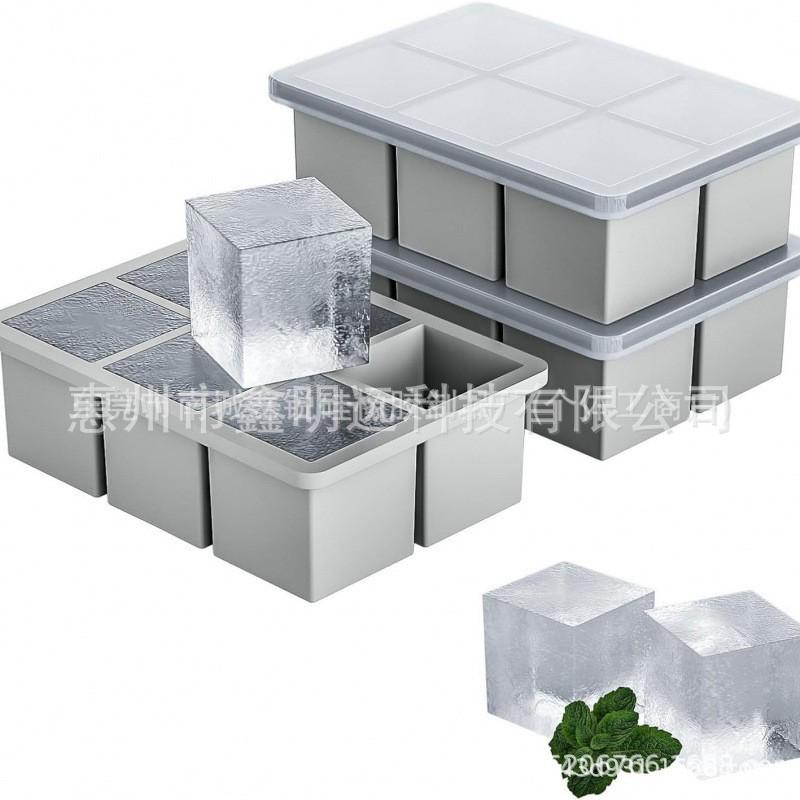 Food-Grade Silicone Ice Cube Tray with Lid: Freezer Mold & Storage Container