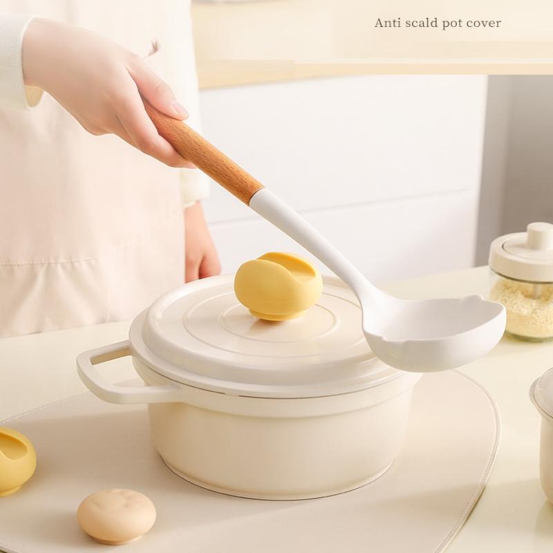 Silicone Pot Lid Knob Covers Anti-Scalding  Pot Lid Cover Reusable Kitchen Gadgets Portable Hand Protector For Daily Use