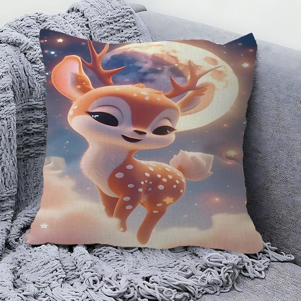 Cartoon Cute Deer Jungle Pillowcases Home Bedding Decorative Pillow Cover Wedding Super Soft Pillow Case