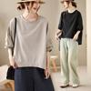 DIMANAF 2026 Plus Size Summer Women T-Shirts Casual Lady Tops Cotton Tunic Shirt Oversize Loose Tees Black