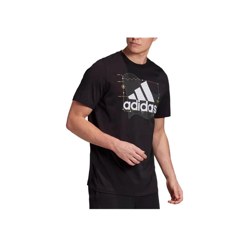 adidas Sports Series Round Neck Comfortable Pullover Short Sleeve T-Shirt Men Tops Black GE4707