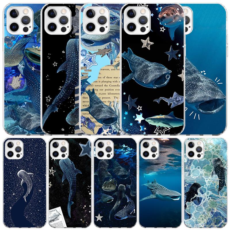 Ocean Whale Shark Soft Cover for iPhone 16 17 Air 15 14 Pro Max 16E Phone Case 13 Mini 12 11 7 SE 8 Print Pattern Fit Cases 16 1