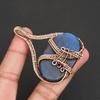 Pendentif Labradorite Bleue Naturelle Fil de Cuivre Enroulé à la Main Collier Style Antique Bijoux pour Femmes