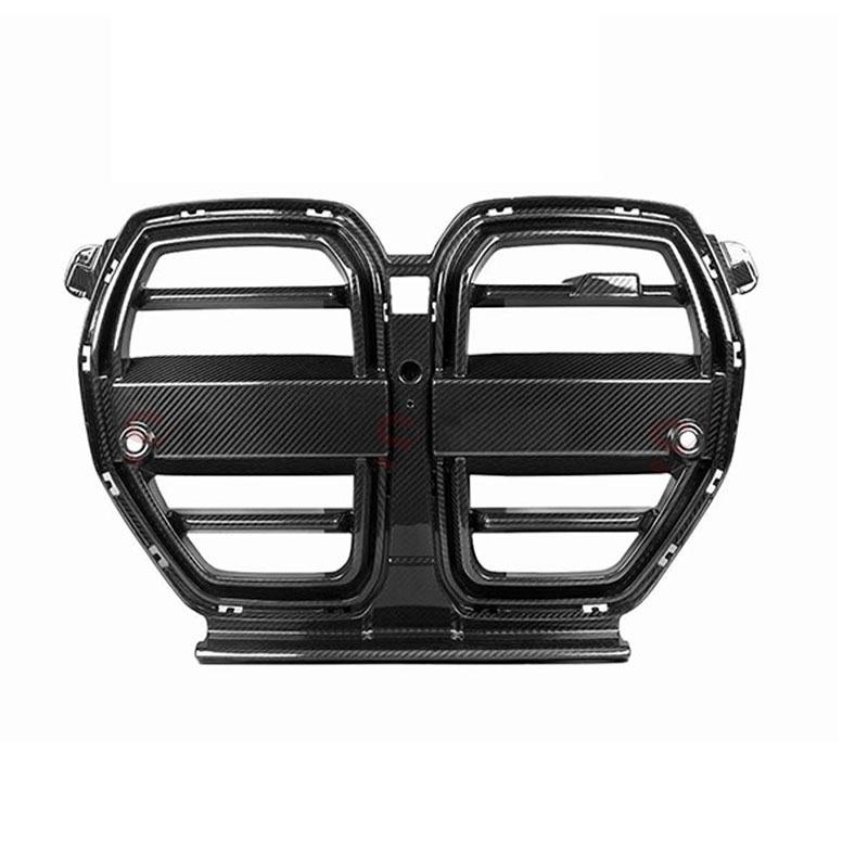 Compatible with BMW M3, M4, G80, G82, G83 Models, This Dry Carbon Fiber Grille Enhances Front Bumpers and Exterior Trim.
