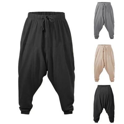 Pantalones Harem Casuales Sueltos para Hombre Primavera Otoño Multicolor Talla Grande Tendencia High Street Hip Hop Pantalones Masculinos Cordón Cómodos