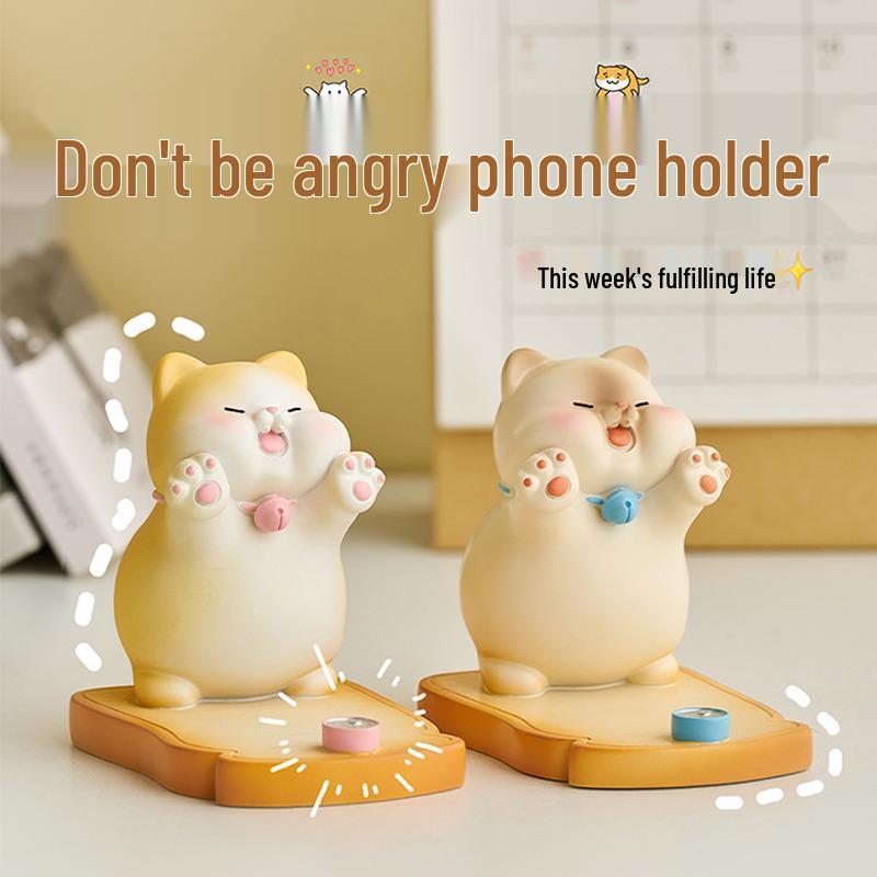 Adorable Cat Phone Holder for Office Desk - Stable Desktop Decoration Ornament