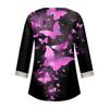 Women's Shirt Blouse Casual Loose Shirts 3/4 Sleeve Lace Trims Print V Neck Tops Print Tops T-shirts Tee