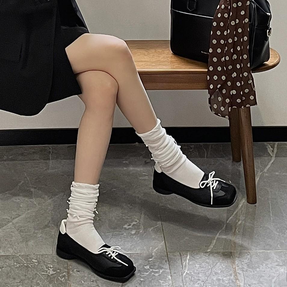 

2025 Women s British Low-Cut Square Toe Mary Jane Shoes 36 чёрный