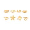 Ingemark  8pcs/set Bohemian Starfish Scallop Open Ring for Women Elegant Imitation Pearl Irregular Knuckle Ring 2026 New Jewelry