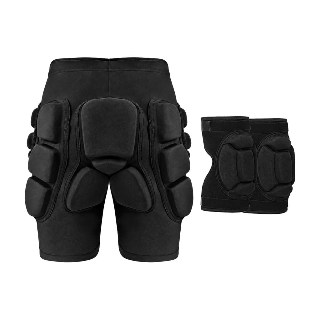 Padded Shorts with Knee Pads Breathable for Skating, Training