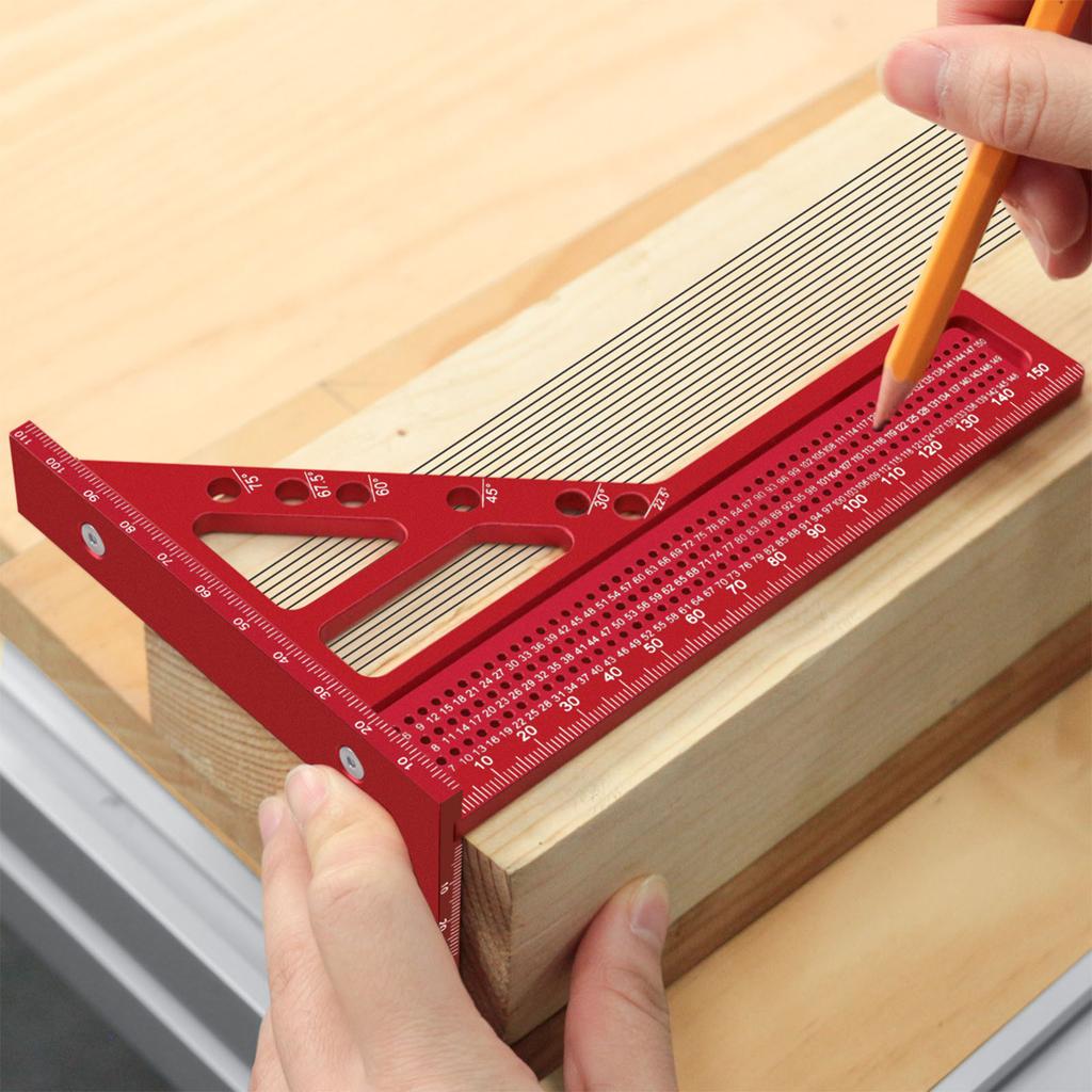 3D Multi Angle Measuring Ruler Woodworking Square Protractor Triangle Layout Measuring Tool 22.5-75 Degree Protractor
