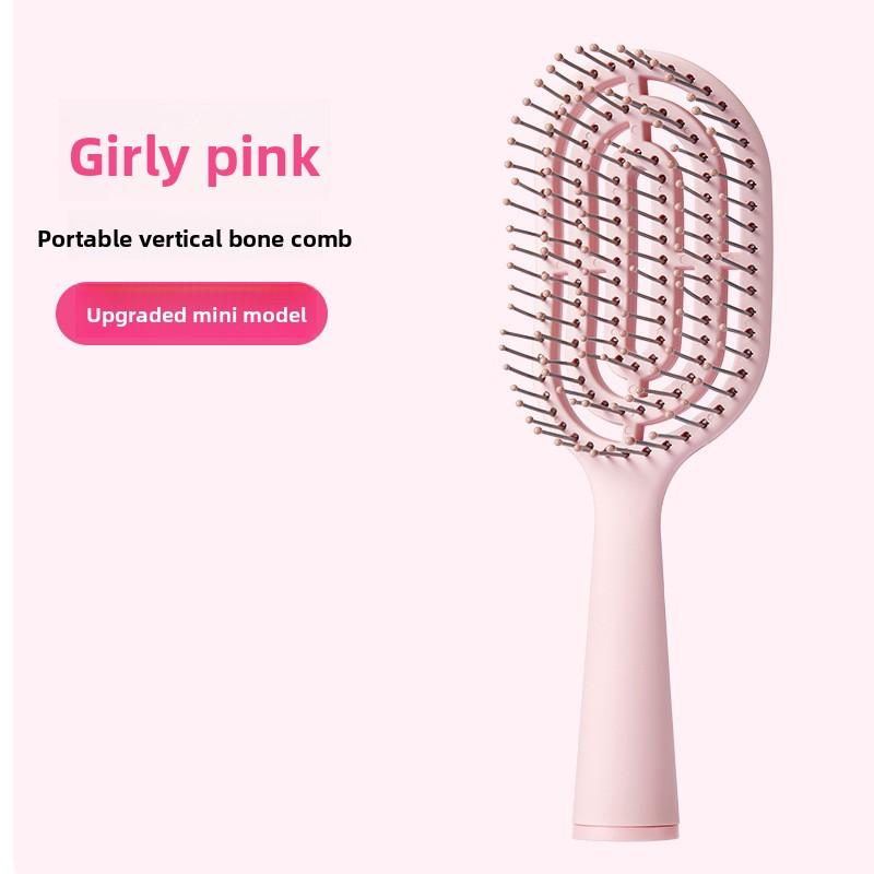Мини Портативная Расческа-Ребро для Женщин, Расческа для Пышных Волос, Маленький Размер, Портативная Расческа для Высокой Прически розовый