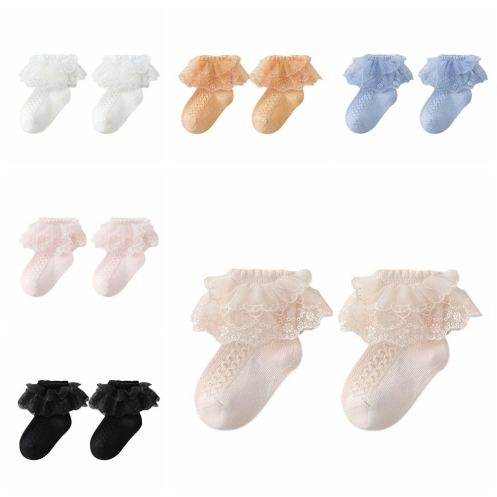 3Pairs Lace Lolita Baby Ankle Socks Sweet Toddle Princess Socks Children Cotton Socks Autumn Spring