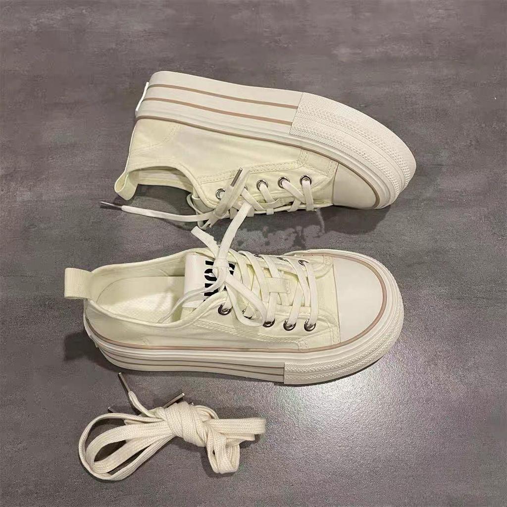Thin Breathable New Summer Thick-soled Heightening Casual Female Students Versatile Canvas Shoes Children