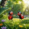2D Flat Garden Decor Acrylic Decorative Pile Cute Insect Decoration  Garden