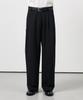WHOLOVESART [Summer Fabric Added] Double-Pleat Wide Slacks Black