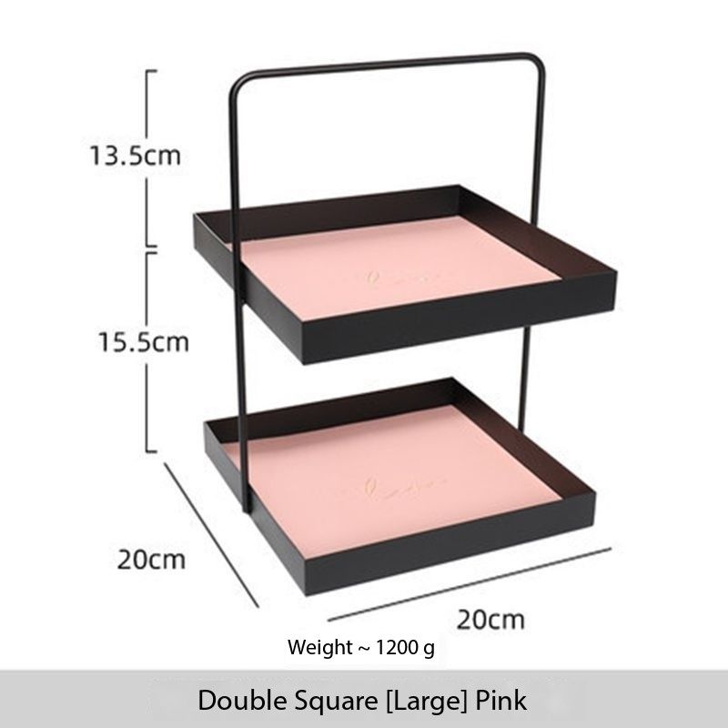 Double Layer Jewelry Box Organizer Jewelry Display Cosmetics Fruit Tray Storage Rack Jewelry Boxes and Packaging