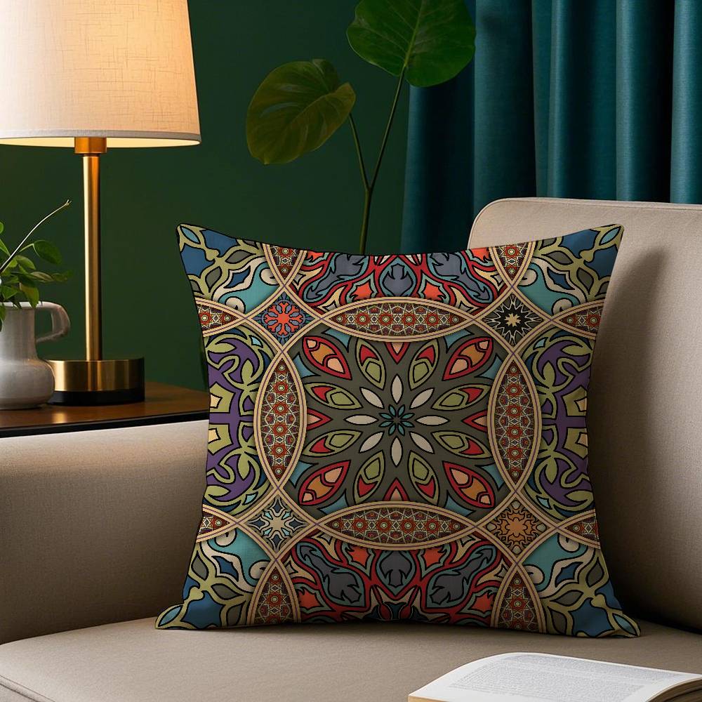 Bohemian Ethnic Decorative Pillow Case Short Plush Print Cushion Cover Square Throw Pillow Covers Sofa Home Decor