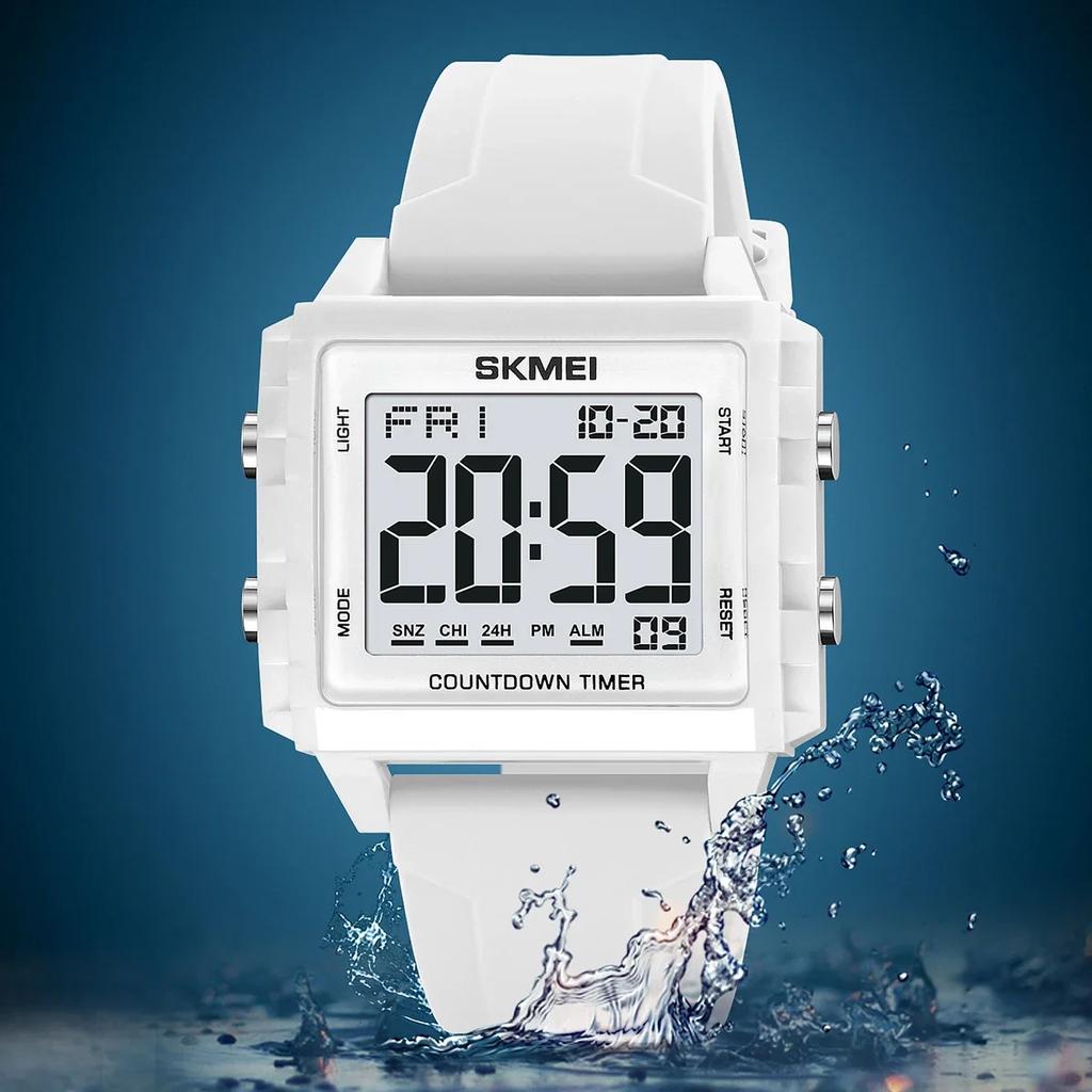 SKMEI 2320 Waterproof Stopwatch Countdown Wristwatch Clock Reloj Hombre Cool Digital Sport Watches for Men Women Students 5Bar