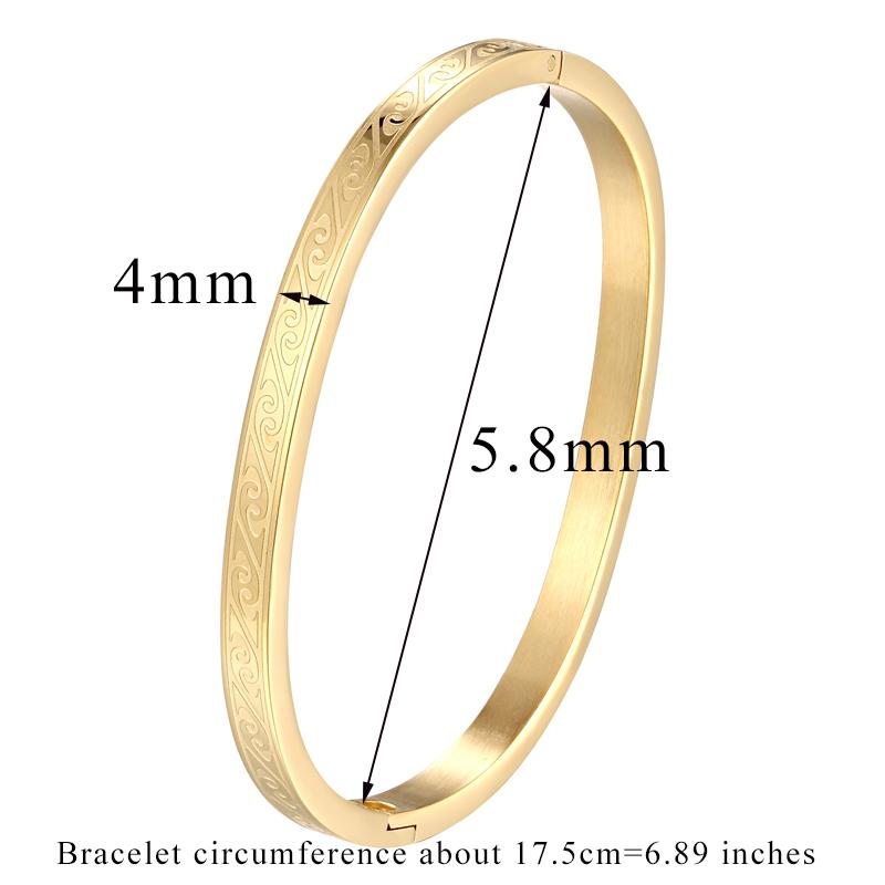 5cm Small Size Kids Bangle and 5.8cm Diameter Mother Bangle Stainless Steel High Quality Jewelry Gold Color Bracelet Wholesale