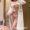 Man Desire Female Erotic Underwear Lace Hollow Perspective Underwear Translucent Chest Wrapping Passion Three-point Set 9253
