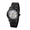 Men's Octagonal Automatic Wristwatch Business Classic Easy Gear Style Luminous Stainless Steel Durable Gift Black