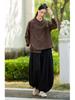 New Women's Cotton Linen Retro Stand Collar Shirt with Frog Buttons