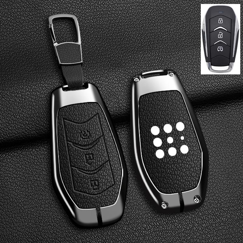 For Dongfeng DFSK 600 Fengon 580 Evolute I-Space I-Pro Landian E5 Keychain Zinc Alloy Leather Car Key Case Cover Accessories