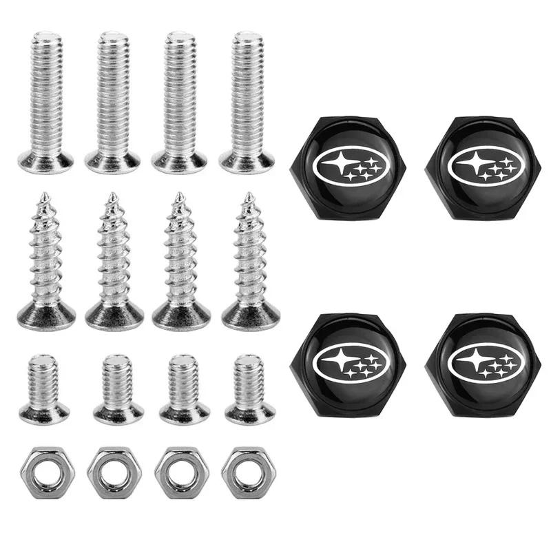 Car Decoration License Plate Bolts Chrome Screws Nuts for Subaru WRX BRZ STI Legacy Forester Outback Impreza Badge Accessories PP111