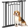 Dog Safety Gate Extendable Stair Gate Double Locking 74-80 X 76 Cm Black