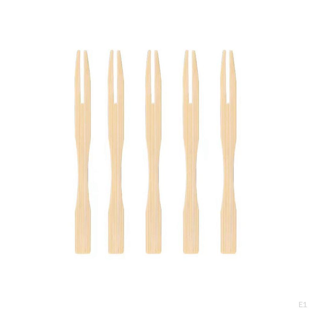 100 Pieces Fruit Fork Food Bamboo Halloween BBQ 9cm Kitchen Accessory for