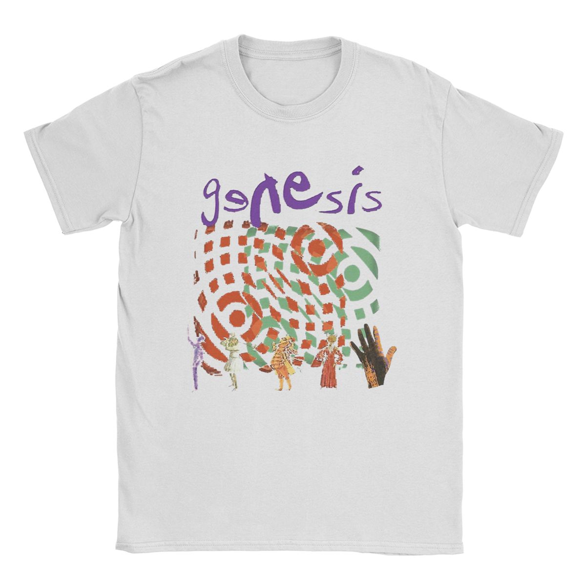 

Забавная футболка Genesis Band для мужчин, хлопковая футболка с круглым воротником, футболка с коротким рукавом, идея для подарка, топы S белый