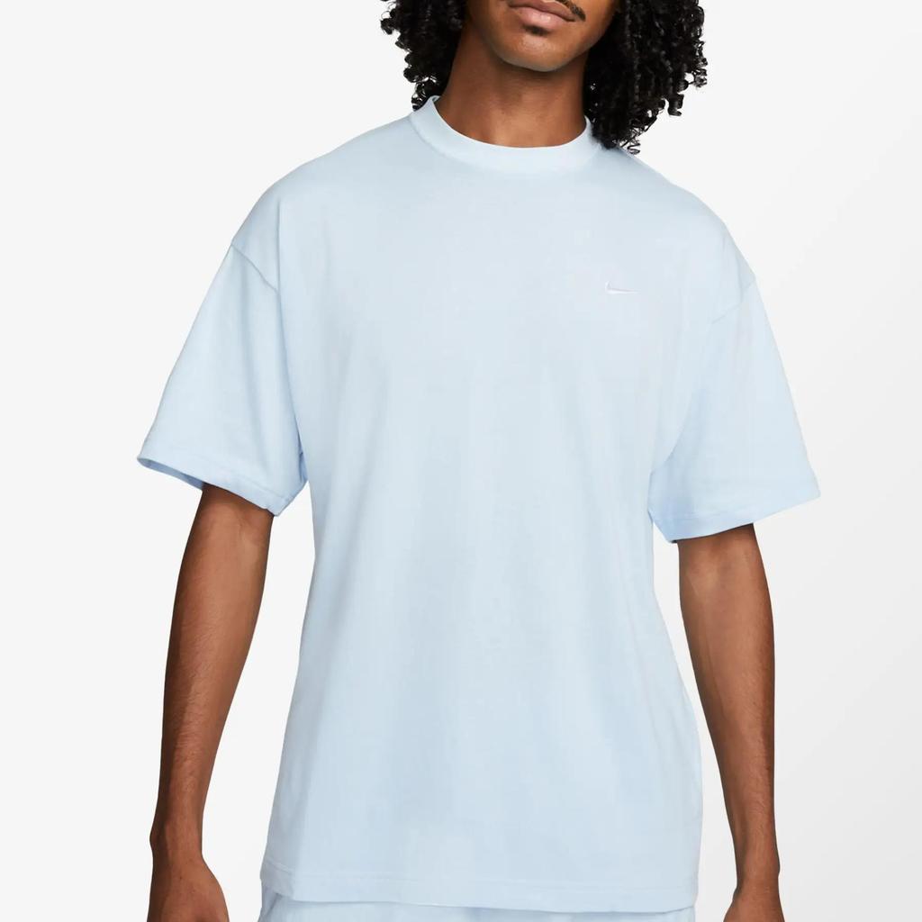 Nike Solid Color Print Logo Crew Neck Cotton Short Sleeve T-Shirt Men Tops Blue CV0559-441