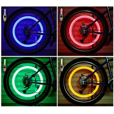 Neon Bike Light Road Bicycle Car Tire Nozzle Valve Caps Lamp Bike Lights Cycling Accessories