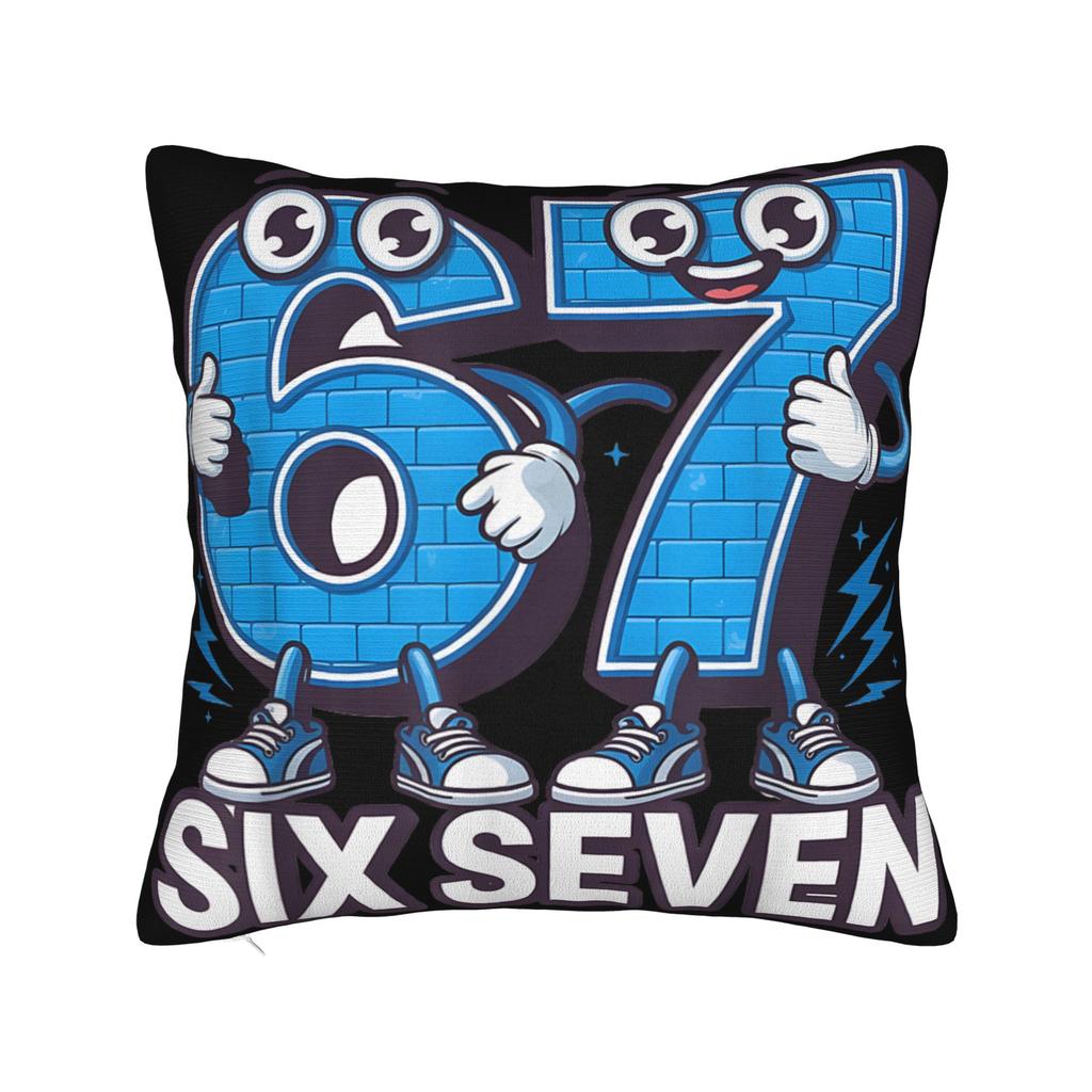Pillow Cover 67 Six Seven 6-7 Funny Italian Brainrot Gaming Meme Fashion Pillow Case For Wedding Party Home Decor Pillowcases