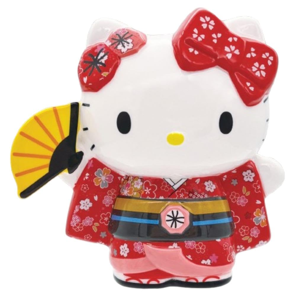 Telacoya Hello Kitty Japanese Doll Piggy Bank SAN4790 x x Size W9.3 D8.8 H13.5cm