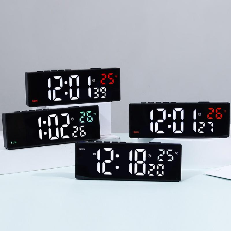 

Цифровой будильник TEMP Дата Неделя Автоматическое затемнение Повтор Настольные часы Таймер Обратный отсчет 12/24 ч USB Plug-in/питание от батареи Светодиодные часы зелёный