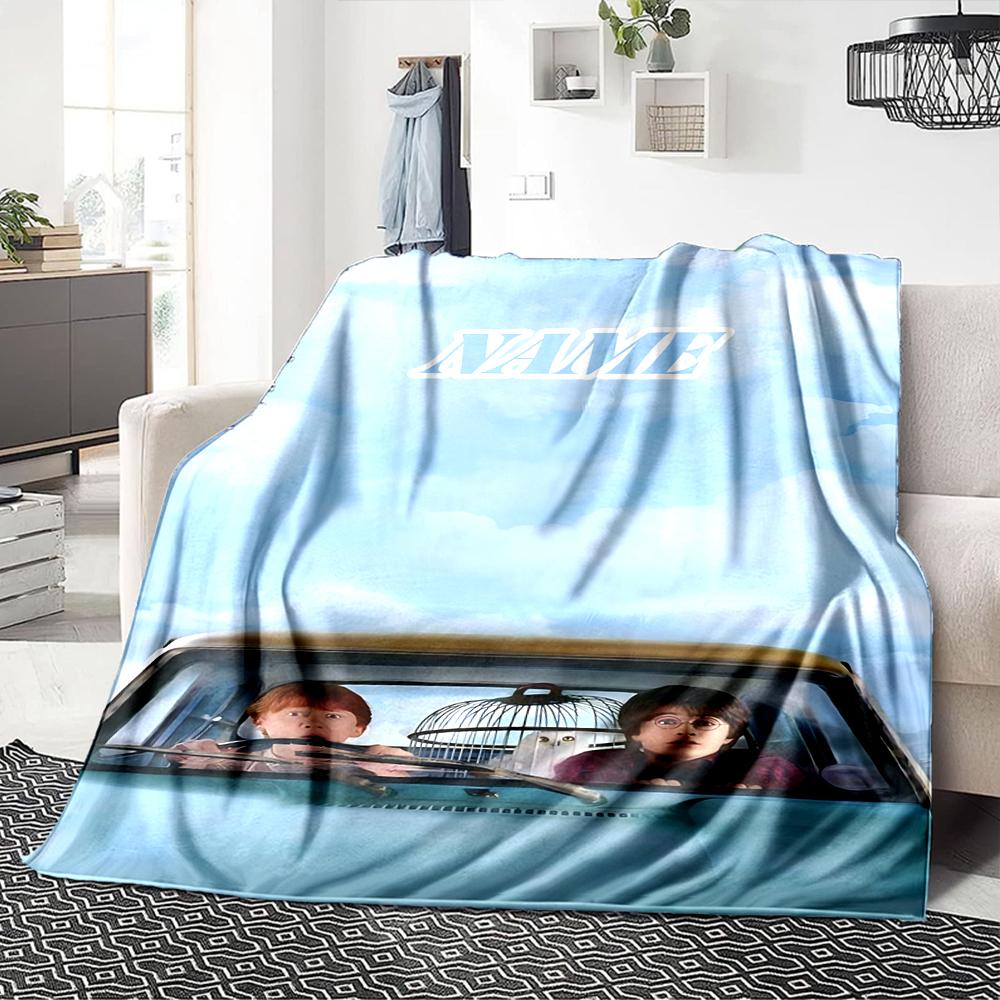 Custom Name "Hogwarts Castle Trilogy" Blanket for Couch & Bed, Plush Cozy Fuzzy Blanket Super Soft & Warm Blankets for Fall and Winter. 090891