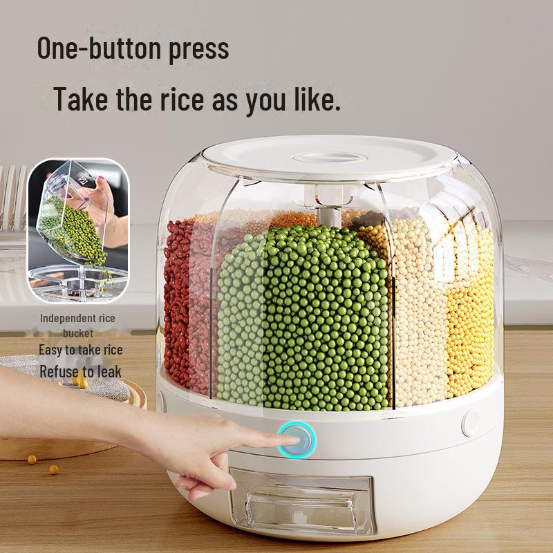 2024 Rotating Rice Storage Cylinder: Insect-Proof, Moisture-Proof, Sealed Grain Box for Home