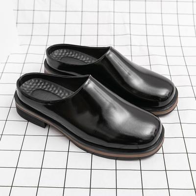 Sapatos de Couro Meio Sapatos para Homens Mules Tamanho Grande Mocassins Sem Encosto Chinelos Semi-Arrasto Sapatos Casuais Slides Outdoor Sandália Slip On Sapatilhas