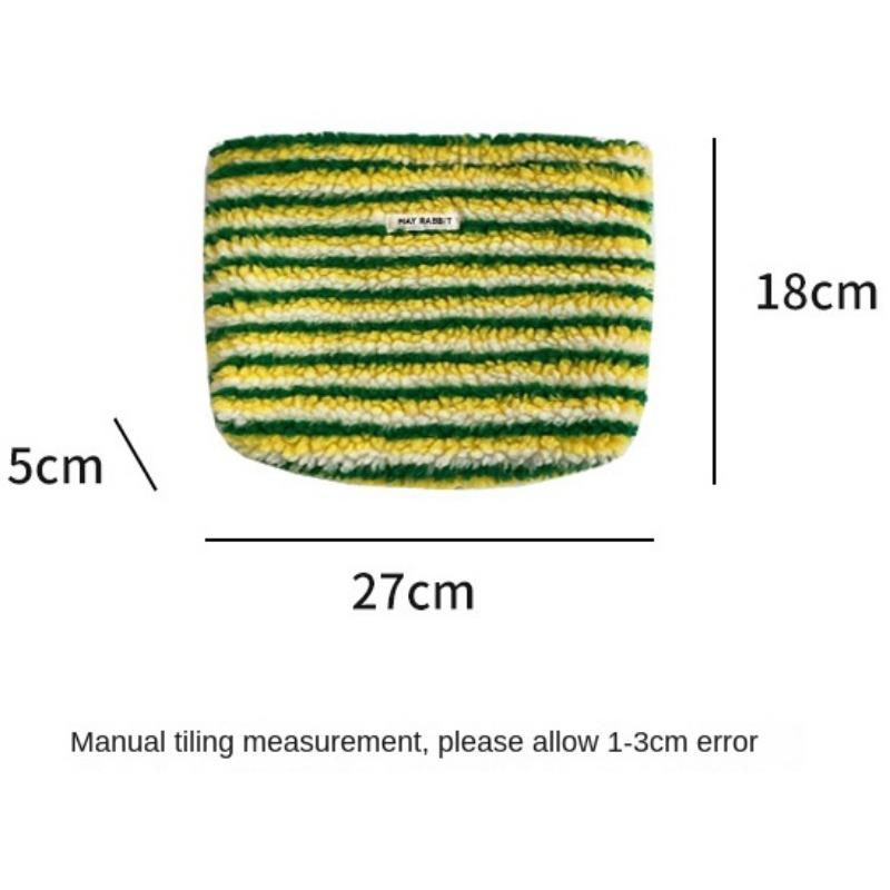 Neue Bunte Gestreifte Plüsch-Clutch Kosmetiktasche Tragbare Make-up-Tasche Kulturtasche Reise Outdoor Make-up-Organizer