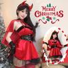 Domila Europeu e Americano Halloween Diabo Cosplay Uniforme Boate Palco Vestido de Veludo Vestido de Natal Menina