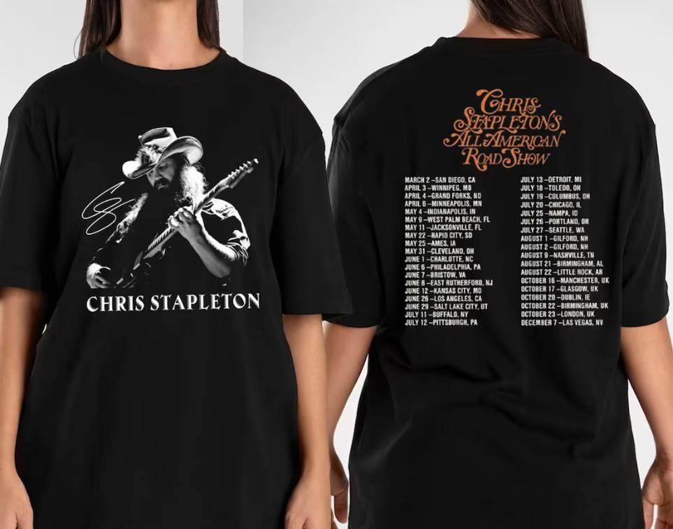 Chris Stapleton Tour 2024 Shirt, Chris Stapleton All American Road Show Shirt Unisex T-Shirt S